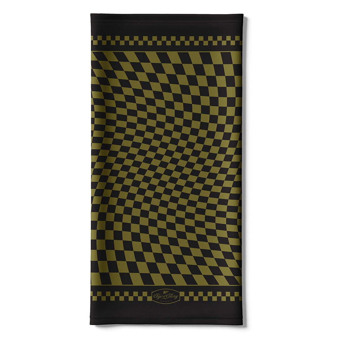 Age of Glory Twisted Checkers Neck tube in Black and Gold 