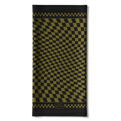 Age of Glory Twisted Checkers Neck tube in Black and Gold 