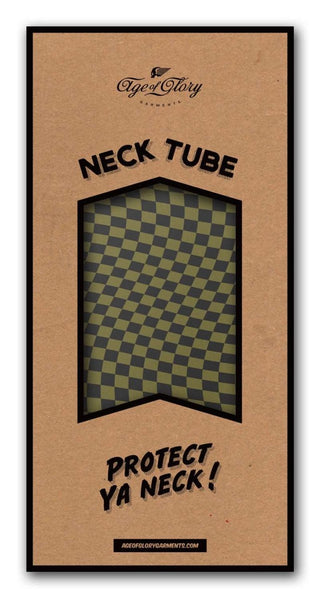 Age of Glory Twisted Checkers Neck tube in Black and Gold 