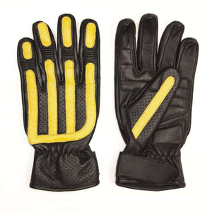 Age of Glory Victory Leather CE Gloves in Black / Yellow 