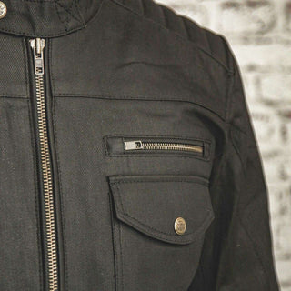 Age of Glory Worker Coated Denim Jacket in Black 