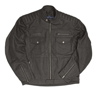 Age of Glory Worker Coated Denim Jacket in Black 