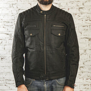 Age of Glory Worker Coated Denim Jacket in Black 