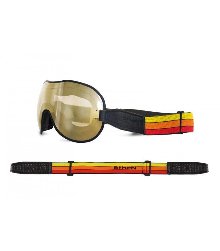 Ethen Cafe Racer Goggles - Orange stripes 