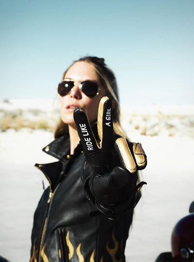 EUDOXIE Jody Burn Women's Gloves in Black and Gold 