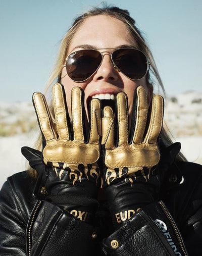 EUDOXIE Jody Burn Women's Gloves in Black and Gold 