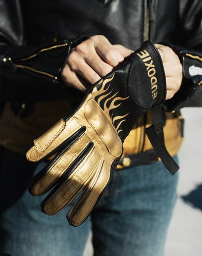 EUDOXIE Jody Burn Women's Gloves in Black and Gold 