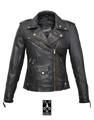 EUDOXIE Suzy Women's Leather Jacket in Black 