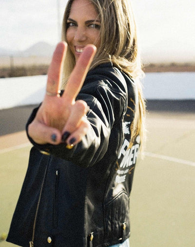 EUDOXIE Suzy Women's Leather Jacket in Black