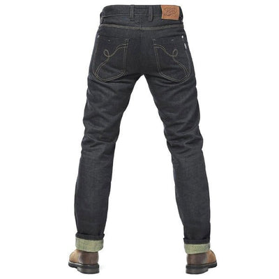 Fuel Greasy Denim Biker Jeans in Blue