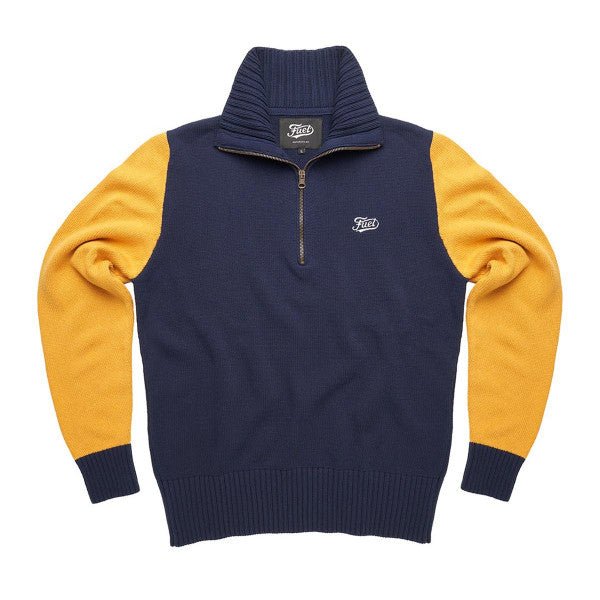 Fuel Hillclimb Half zip Sweatshirt in Blue and Yellow - available at Veloce Club