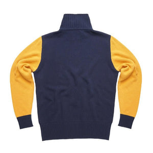Fuel Hillclimb Half zip Sweatshirt in Blue and Yellow - available at Veloce Club
