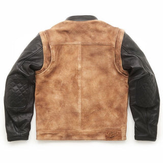 Fuel Sidewaze Leather Jacket in Tan / Black