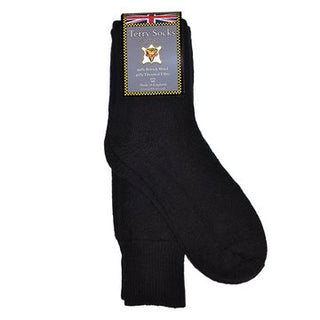 Goldtop 60% Wool Terry Socks - Black