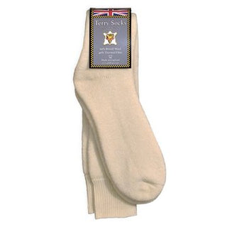 Goldtop 60% Wool Terry Socks - Ecru 