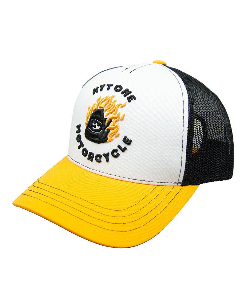 Kytone Ghost Rider cap in white/yellow 