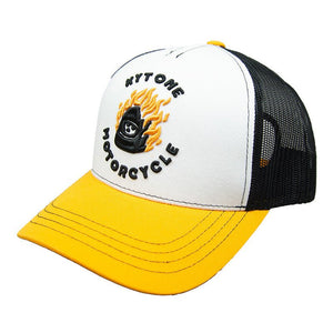 Kytone Ghost Rider cap in white/yellow 