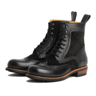 Rokker Frisco Brogue Boots in Black 