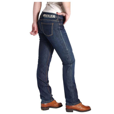Rokker Revolution Womens Stretch Jeans in Blue 