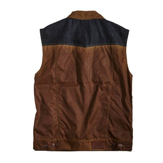Rokker Waxed Cotton Vest in Brown 