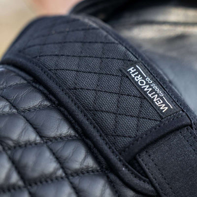 Sling Waxed Cotton Motorcycle Helmet Strap in Black 
