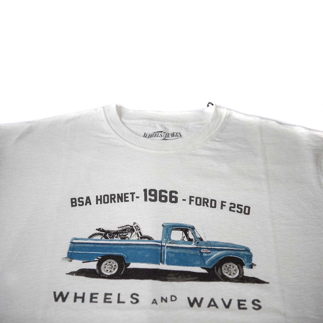 Wheels and Waves F250 T-shirt in White 