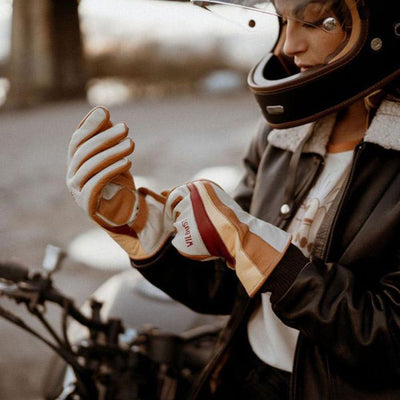 Wildust Sisters 70's Stripes Gloves - White | Veloce Club