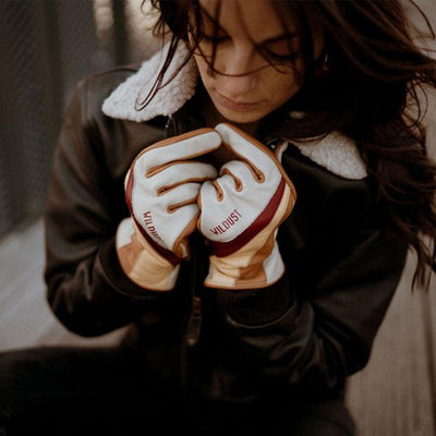 Wildust Sisters 70's Stripes Gloves - White | Veloce Club