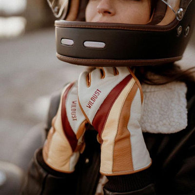 Wildust Sisters 70's Stripes Gloves - White | Veloce Club