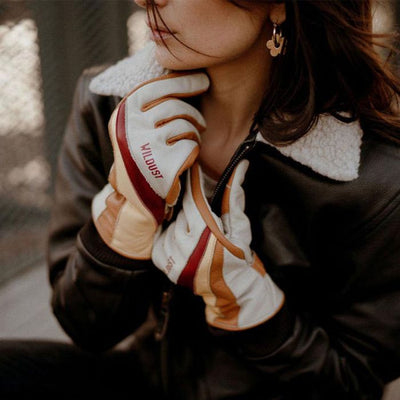 Wildust Sisters 70's Stripes Gloves - White | Veloce Club