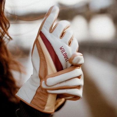 Wildust Sisters 70's Stripes Gloves - White | Veloce Club