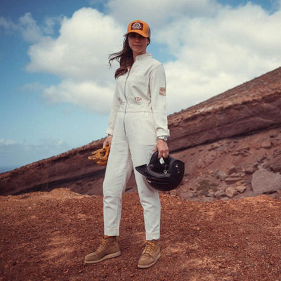 Wildust Sisters Aviator Ladies Jumpsuit - Ecru | Veloce Club