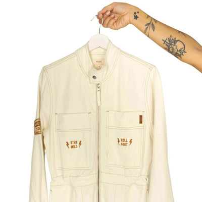 Wildust Sisters Aviator Ladies Jumpsuit - Ecru | Veloce Club