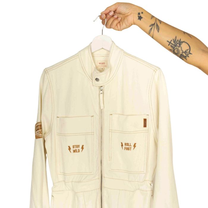 Wildust Sisters Aviator Ladies Jumpsuit - Ecru | Veloce Club