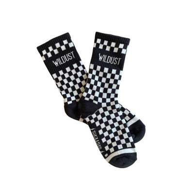Wildust Sisters Checkboard Socks - Grey | Veloce Club
