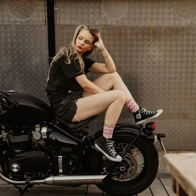 Wildust Sisters Checkboard Socks - Pink | Veloce Club