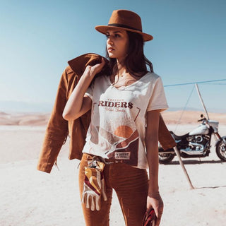 Wildust Sisters Freedom Riders T-Shirt in Off White 