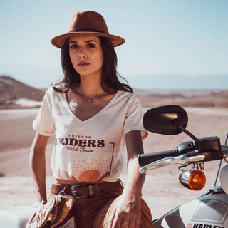Wildust Sisters Freedom Riders T-Shirt in Off White 