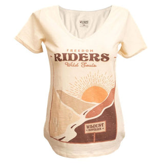 Wildust Sisters Freedom Riders T-Shirt in Off White