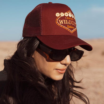 Wildust Sisters Vegas Trucker Cap in Burgundy | Veloce Club