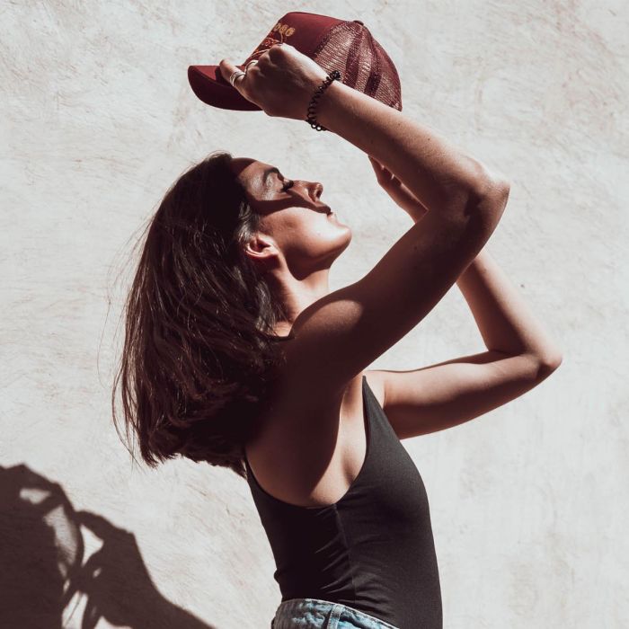 Wildust Sisters Vegas Trucker Cap in Burgundy | Veloce Club