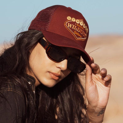Wildust Sisters Vegas Trucker Cap in Burgundy | Veloce Club